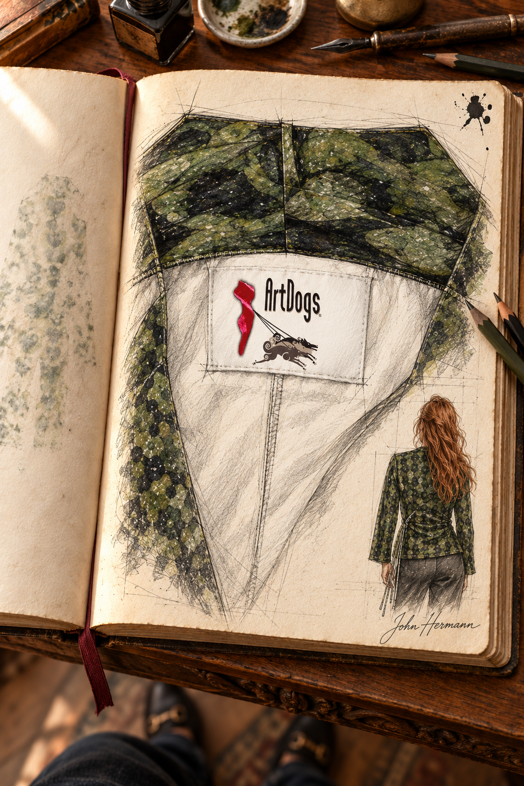 Leaves Wrap Blazer — H09 Handbook Interior neckline/label detail