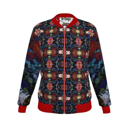 Too Many Flowers Ladies Bomber Jacket