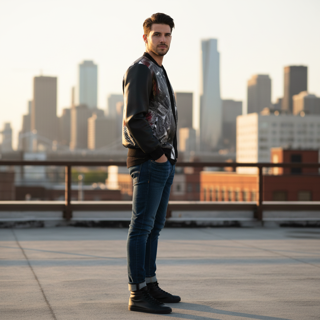 Spirit of Flight 3 Men's Reversible Silk Bomber Jacket