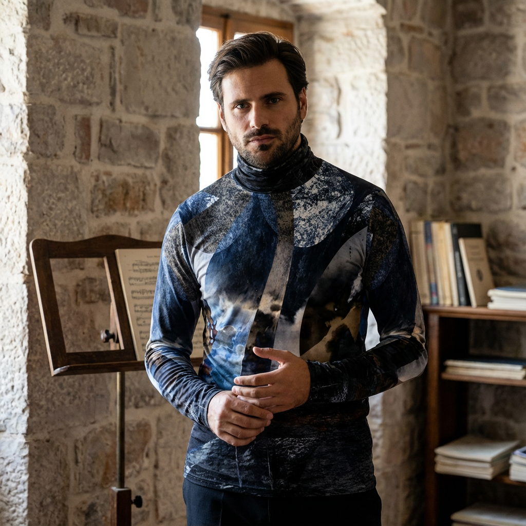 Spirit of Jezebel Mens slim fit roll neck