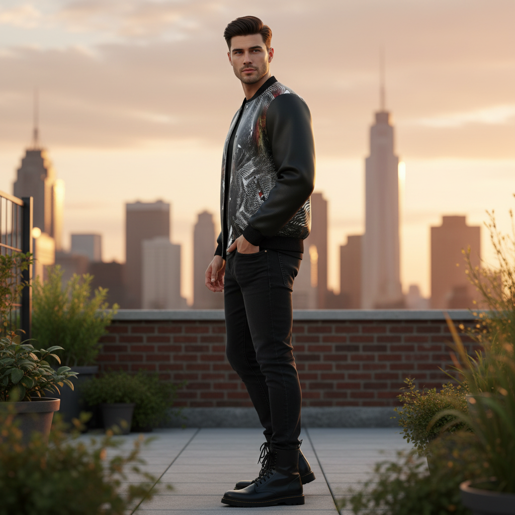 Spirit of Flight 3 Men's Reversible Silk Bomber Jacket