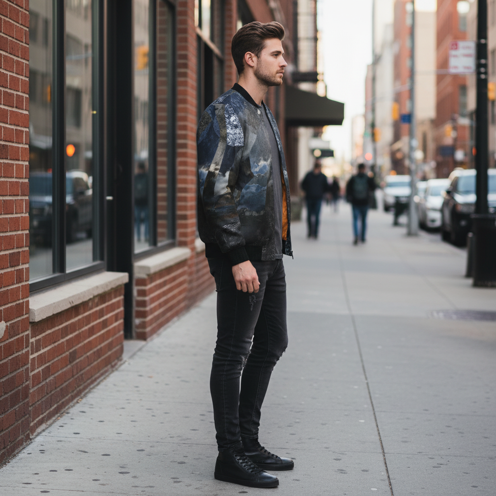 Spirit of Jezebel Men's Reversible Silk Bomber Jacket
