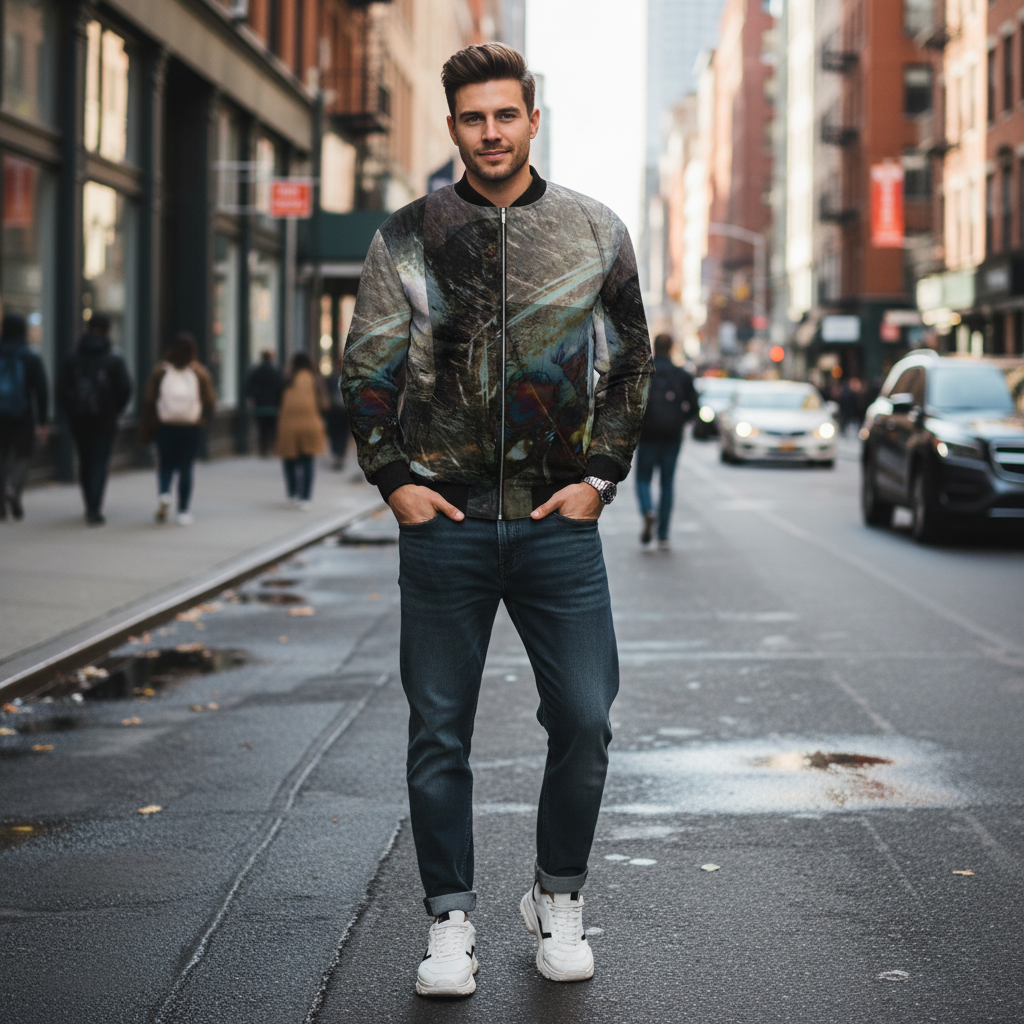 Spirit of Jezebel Men's Reversible Silk Bomber Jacket