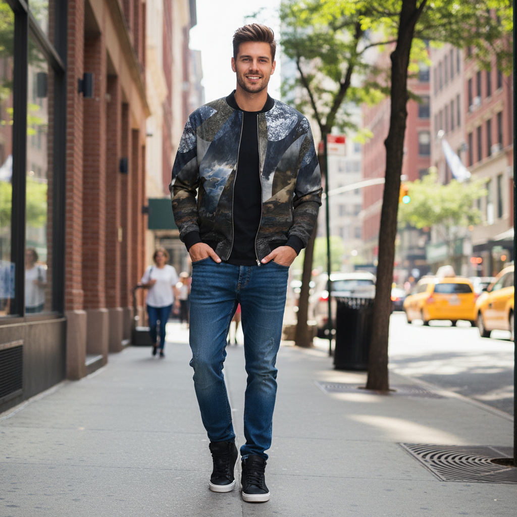 Spirit of Jezebel Men's Reversible Silk Bomber Jacket