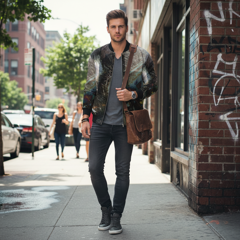 Spirit of Jezebel Men's Reversible Silk Bomber Jacket