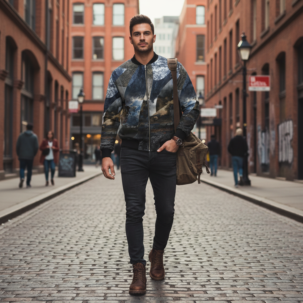 Spirit of Jezebel Men's Reversible Silk Bomber Jacket