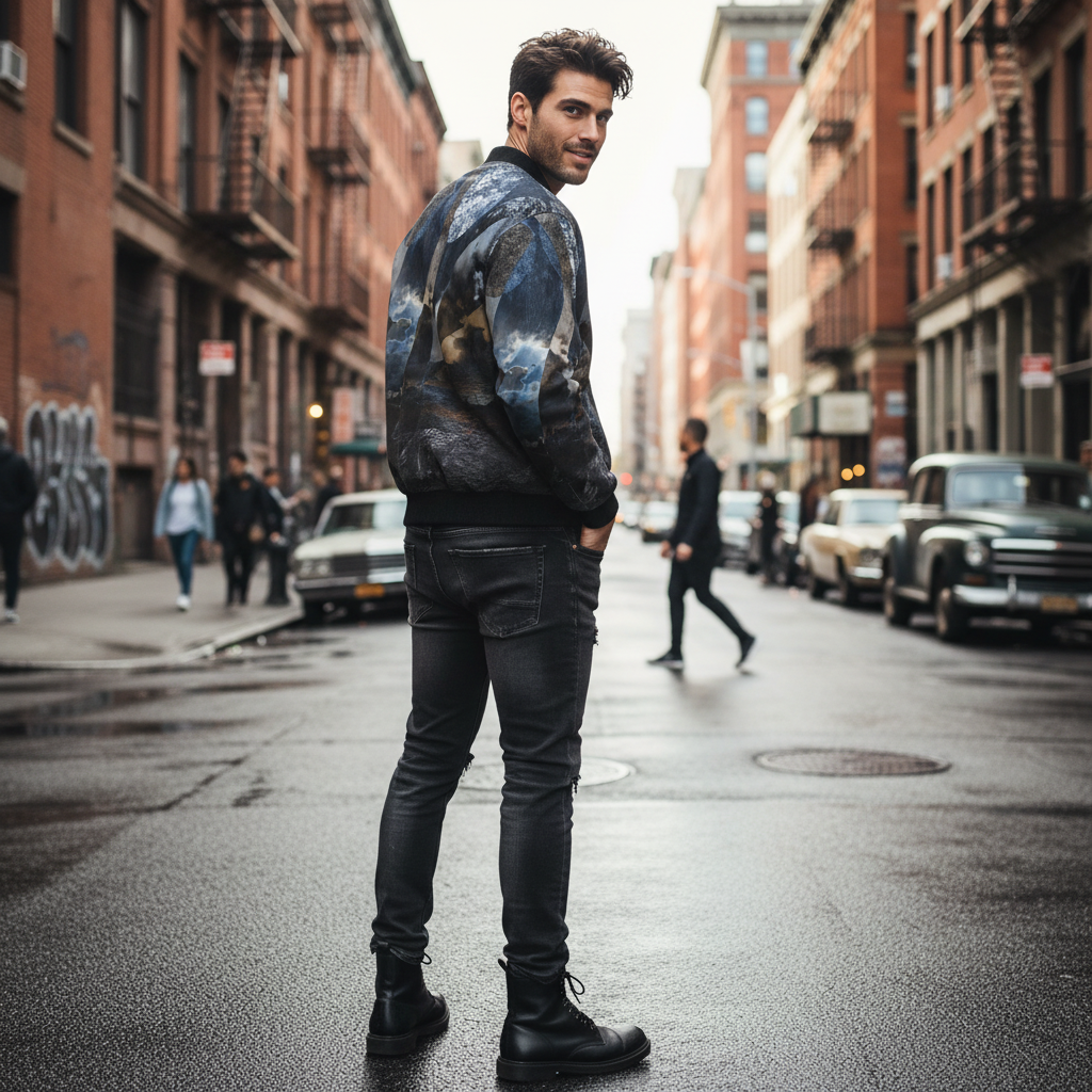 Spirit of Jezebel Men's Reversible Silk Bomber Jacket