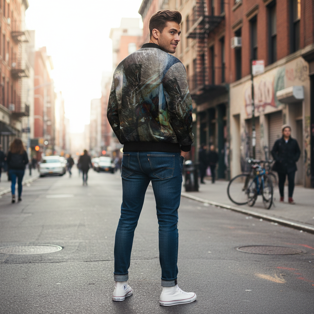 Spirit of Jezebel Men's Reversible Silk Bomber Jacket