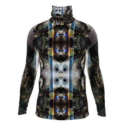 Peacock Feathers Mens slim fit roll neck