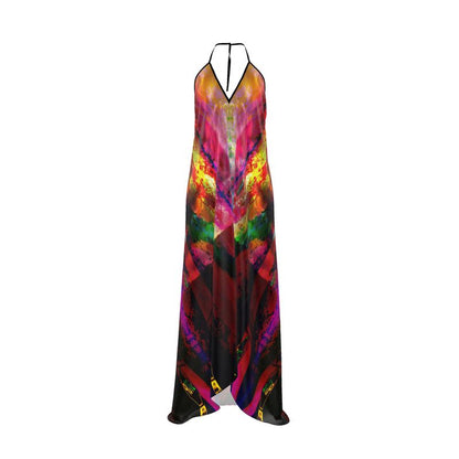 Heaven and Hell/Yin and Yang Halterneck backless dress