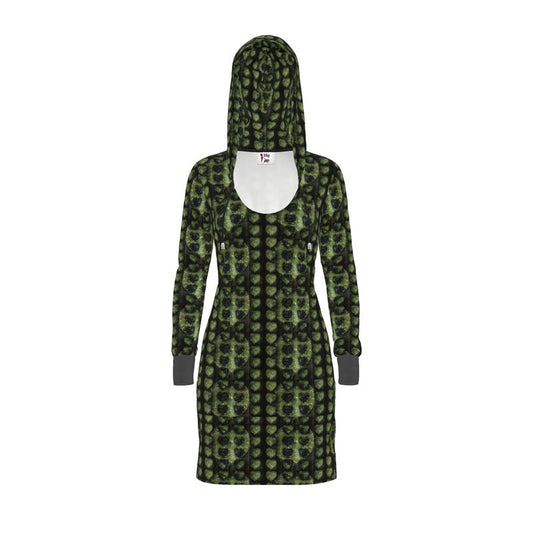Leaves Above-the-Knee Hoodie Dress