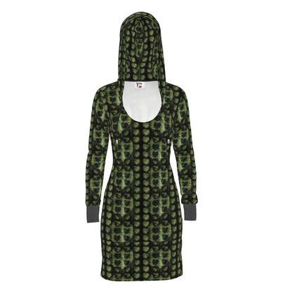 Leaves Above-the-Knee Hoodie Dress