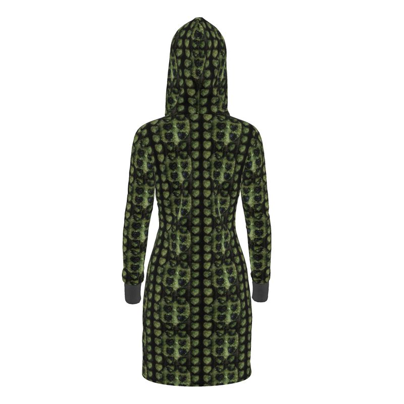 Leaves Above-the-Knee Hoodie Dress