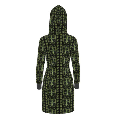 Leaves Above-the-Knee Hoodie Dress