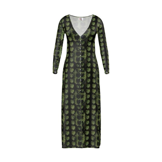 Leaves Ladies Cardigan Midi dress