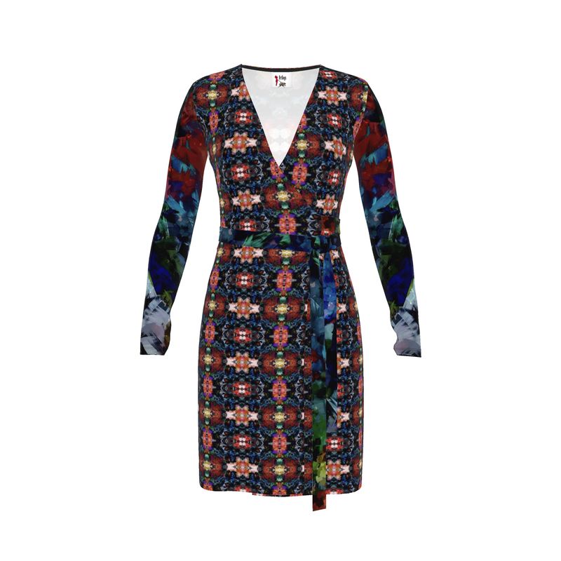 Too Many Flowers 2 Calf or Below length Long Wrap Dress