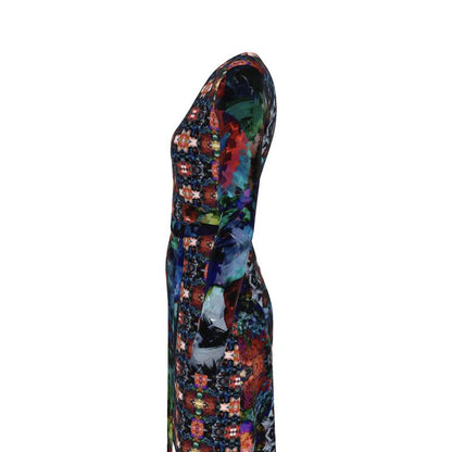 Too Many Flowers 2 Calf or Below length Long Wrap Dress