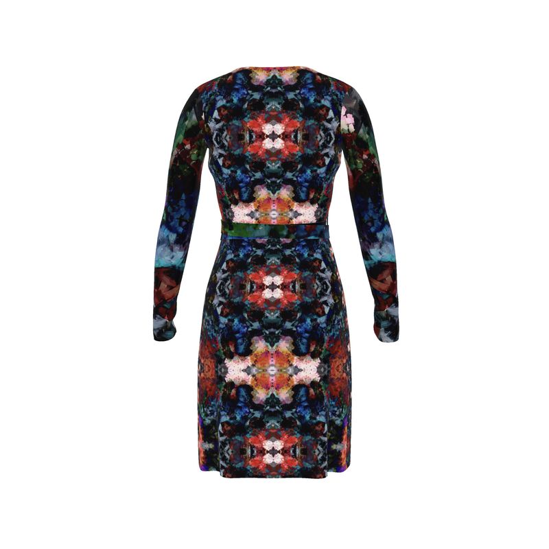 Too Many Flowers 2 Calf or Below length Long Wrap Dress