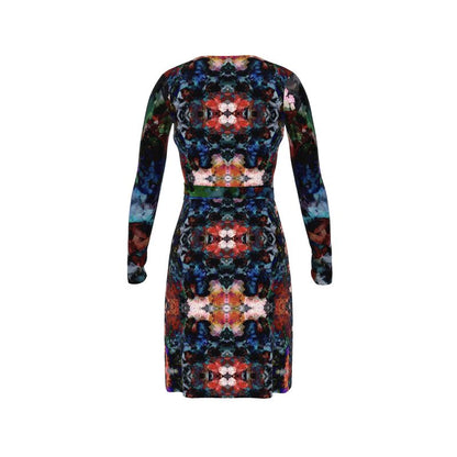 Too Many Flowers 2 Calf or Below length Long Wrap Dress