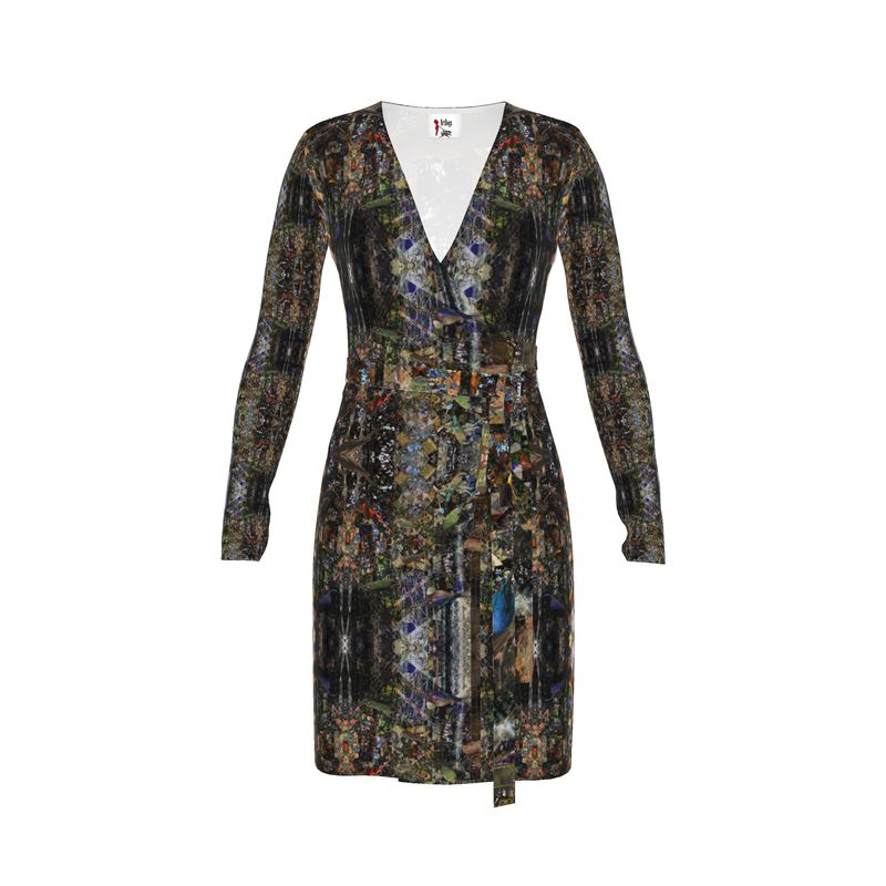 God Log Calf or Below length Long Wrap Dress