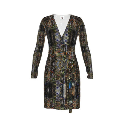 God Log Calf or Below length Long Wrap Dress