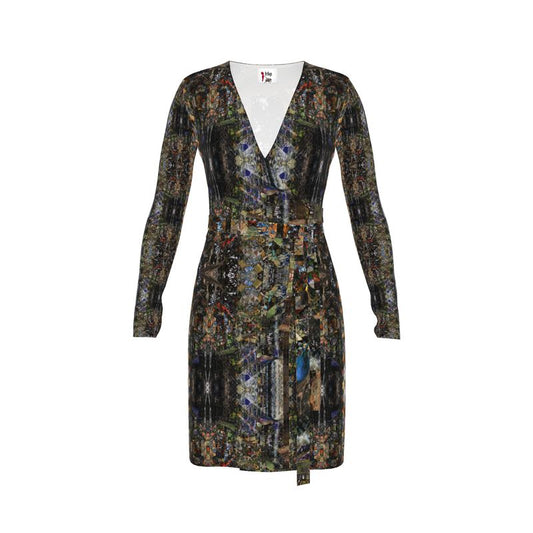 God Log Calf or Below length Long Wrap Dress