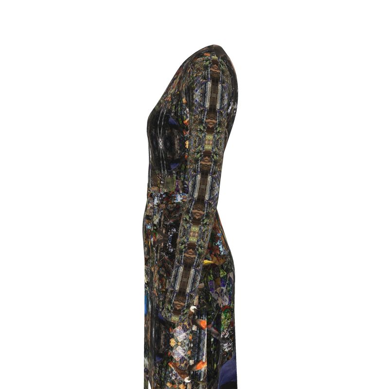 God Log Calf or Below length Long Wrap Dress