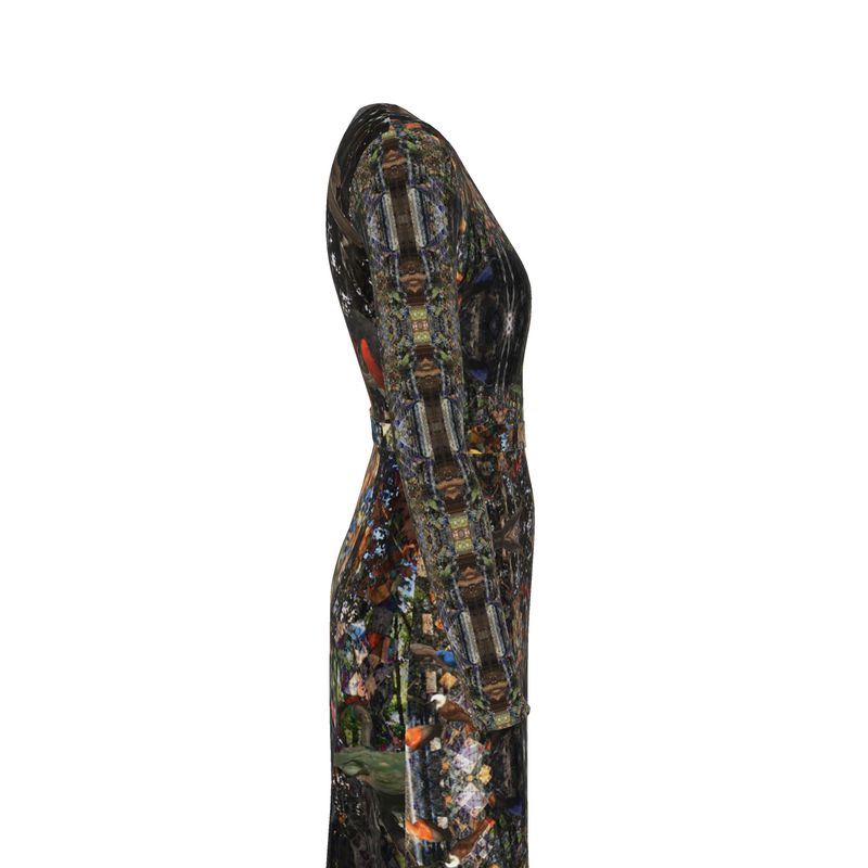 God Log Calf or Below length Long Wrap Dress