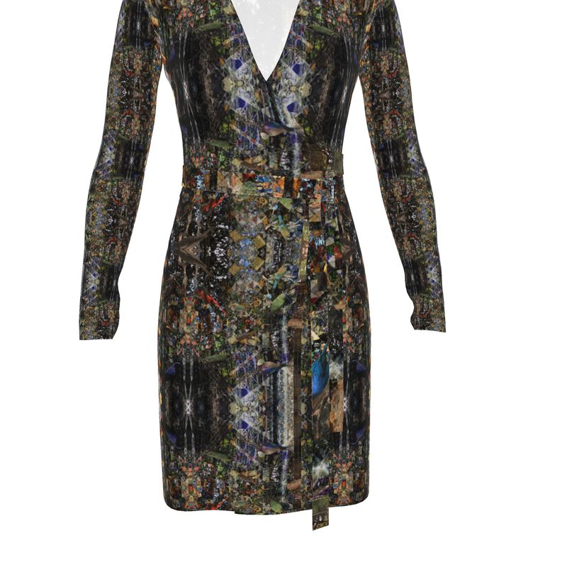 God Log Calf or Below length Long Wrap Dress