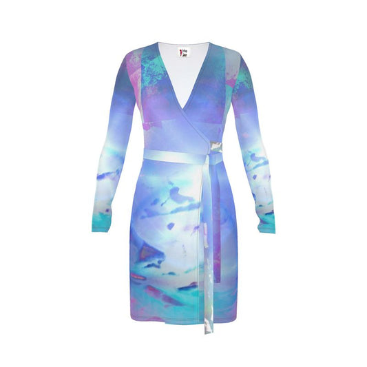 Ethereal Above-the-Knee Wrap Dress