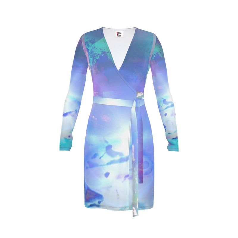 Ethereal Calf or Below length Long Wrap Dress