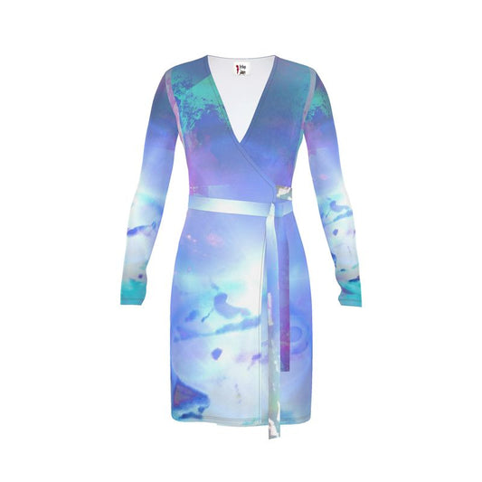 Ethereal Calf or Below length Long Wrap Dress