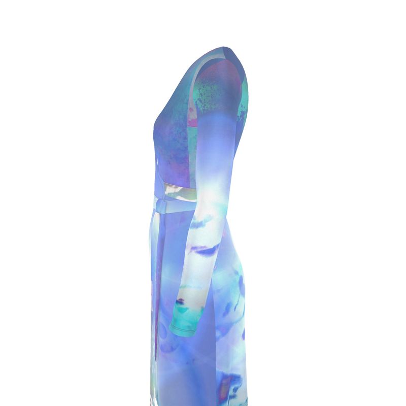 Ethereal Calf or Below length Long Wrap Dress