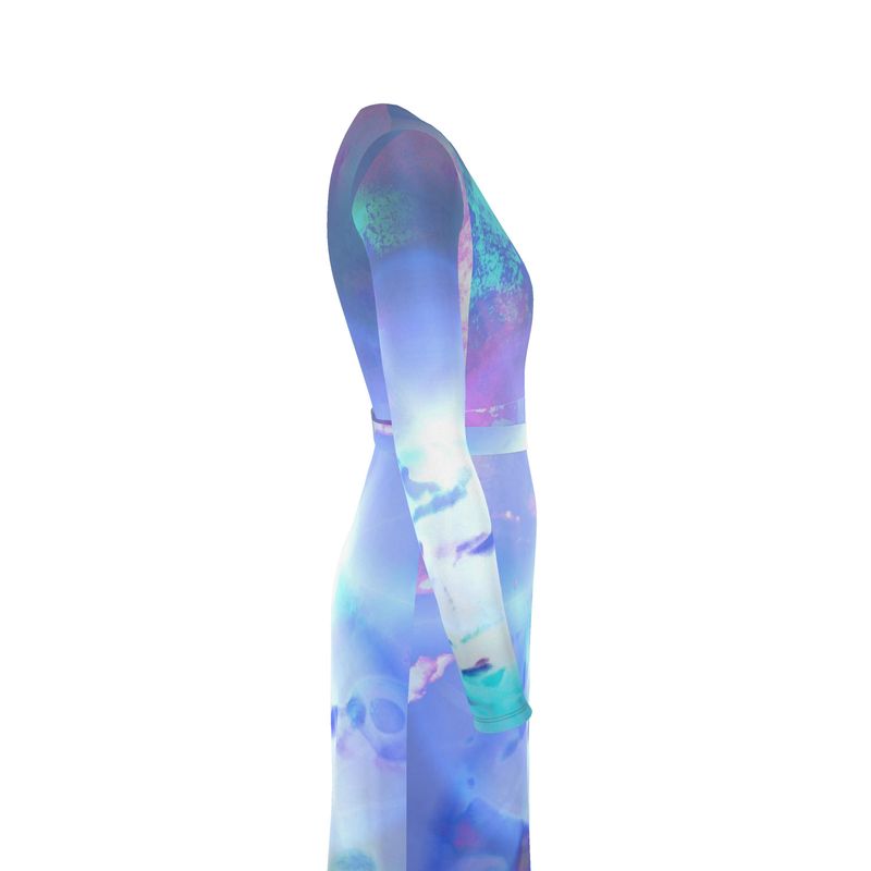 Ethereal Calf or Below length Long Wrap Dress