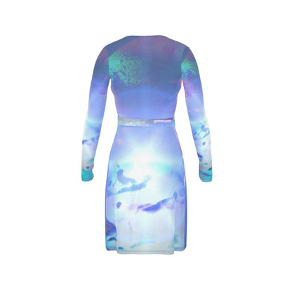 Ethereal Calf or Below length Long Wrap Dress