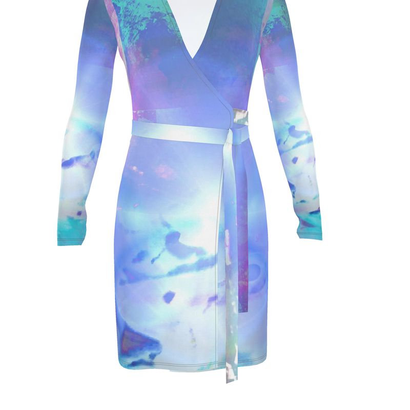 Ethereal Calf or Below length Long Wrap Dress