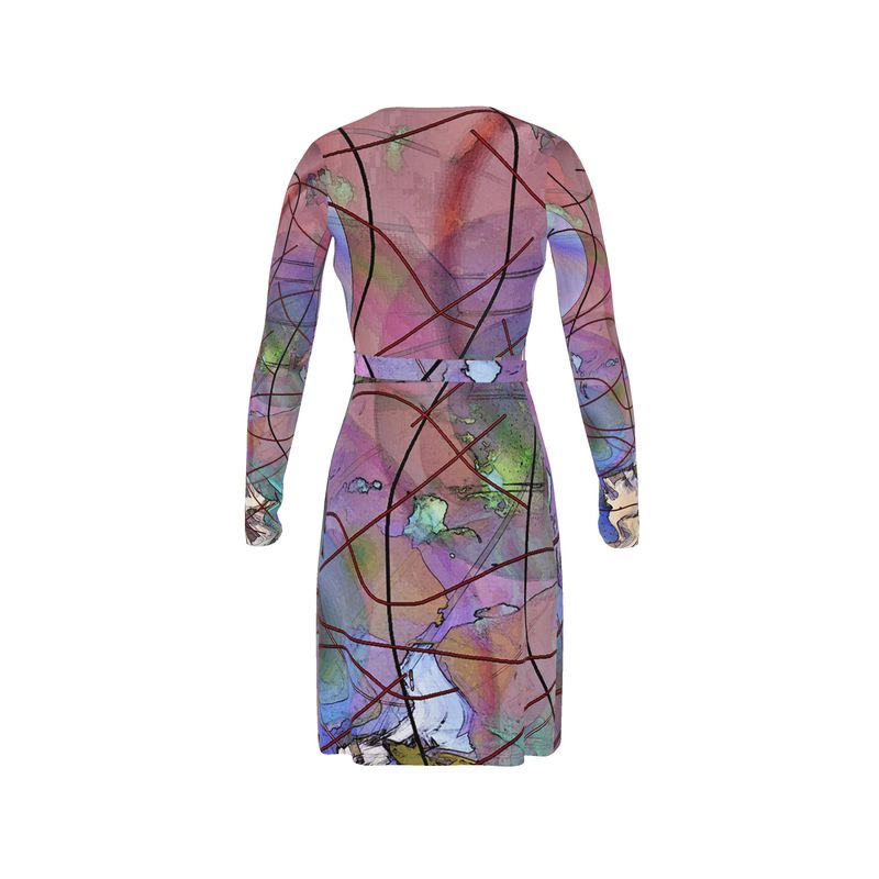 Wishes Calf or Below length Long Wrap Dress