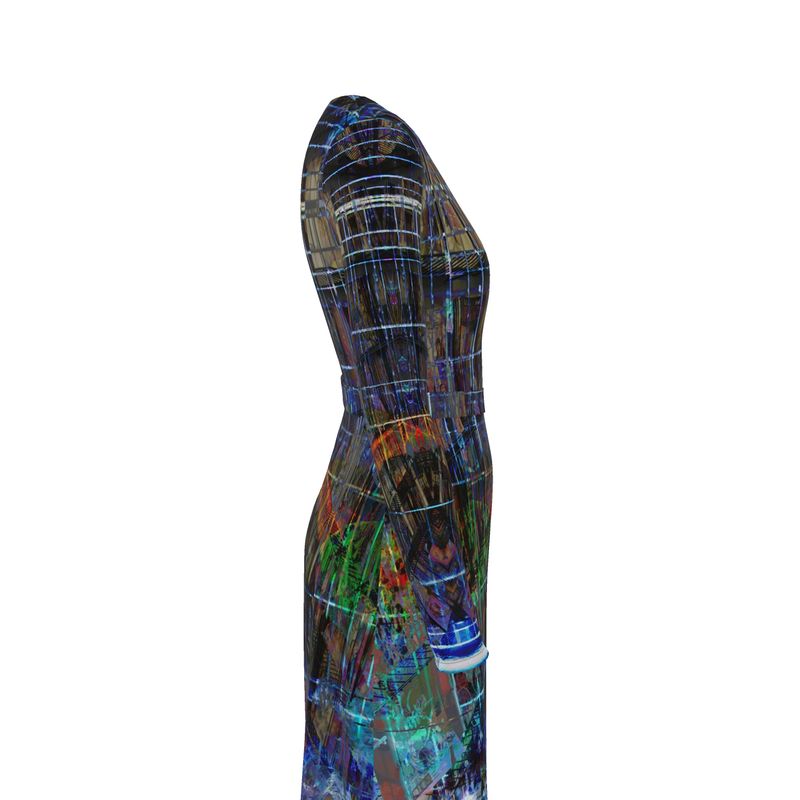 Temple of Time  Above-the- Knee Wrap Dress