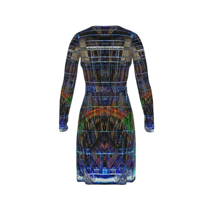 Temple of Time  Above-the- Knee Wrap Dress