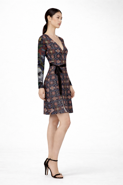 Too Many Flowers 2  Above the knee Wrap Dress