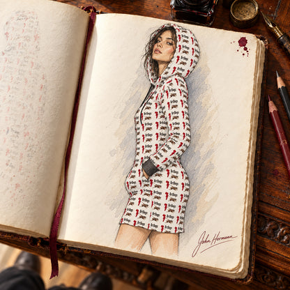 ArtDogs 1 Above the Knee Hoodie Dress — Handbook — left profile