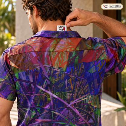Metroid Prime Men's Short Sleeve Shirt — approved Authentic Design View — lifted center-back label, T03