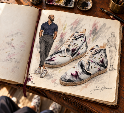 High Top Afterlife Espadrilles — Handbook designer sketchbook — pair left