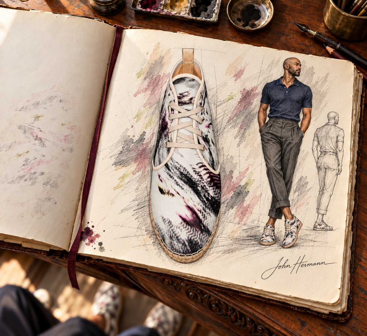 High Top Afterlife Espadrilles — Handbook designer sketchbook — right top