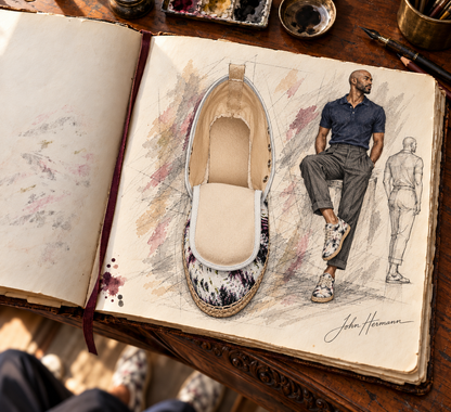 High Top Afterlife Espadrilles — Handbook designer sketchbook — right interior