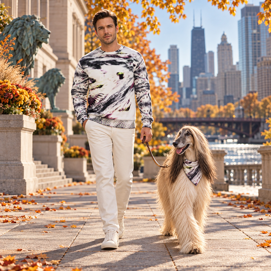 Afterlife Sweatshirt — Conventional fashion — Afghan Hound companion cover; original artwork by John Robert Hermann.