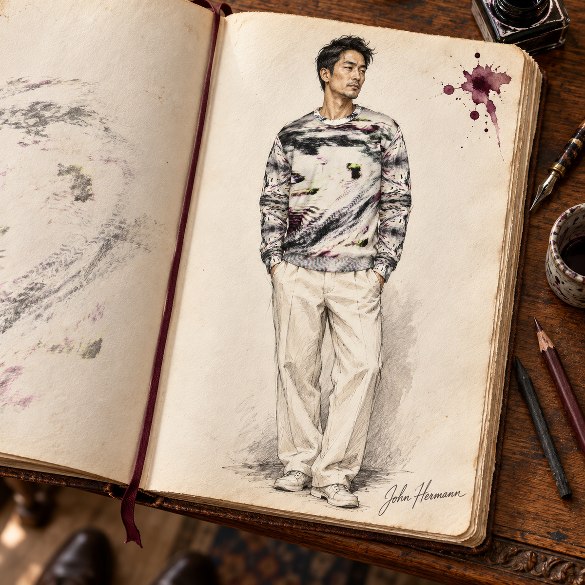 Afterlife Sweatshirt — Handbook — Full front; original artwork by John Robert Hermann.