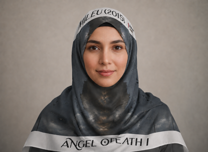 Angel of Death 1 square scarf on model — corrected image 09