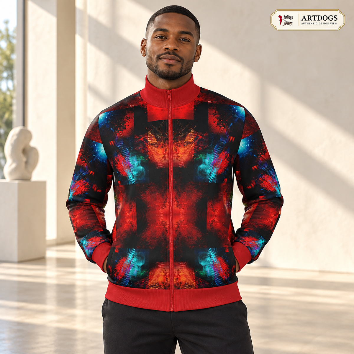 Body and Blood of Life Men's Tracksuit Jacket — Authentic Design View, Rox Sports Jersey — front