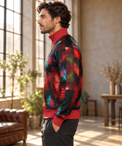 Body and Blood of Life Men's Tracksuit Jacket — Authentic Design View, Rox Sports Jersey — left profile